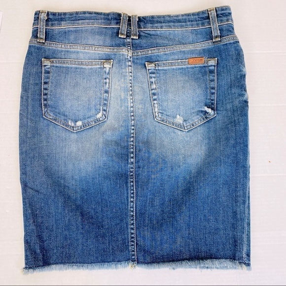 Joe’s Jeans Japanese Denim Frayed Hem Button Fly Pencil Skirt Size 27 - Picture 3 of 10